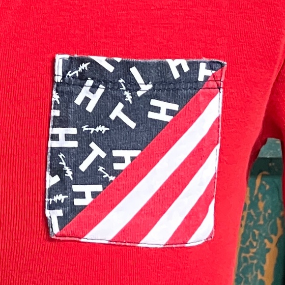 Tommy Hilfiger Red Polo Collar Top, Size Small Petite - Picture 3 of 7